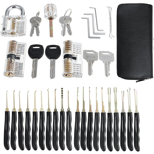 Lock Pick Set With Transparent Training Locks
