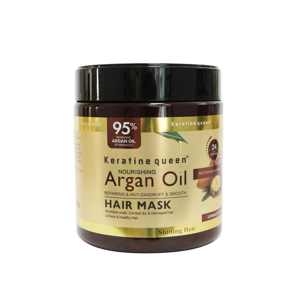 Keratine queen Nourishing Argan Oil Repairing And Anti Dandruff And Smooth Hair Mask 1000ml