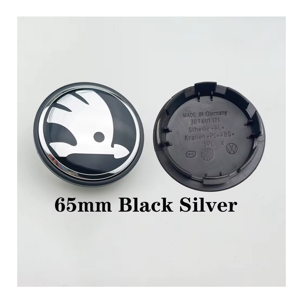 (65Mm Silver) 4Pcs/Lot 56Mm 60Mm 65Mm Car Wheel Center Cap Logo Hub Cover Badge Emblem For Skoda 1J0601171 3B7601171 Styling Accessories Black/Silver 6912394097709