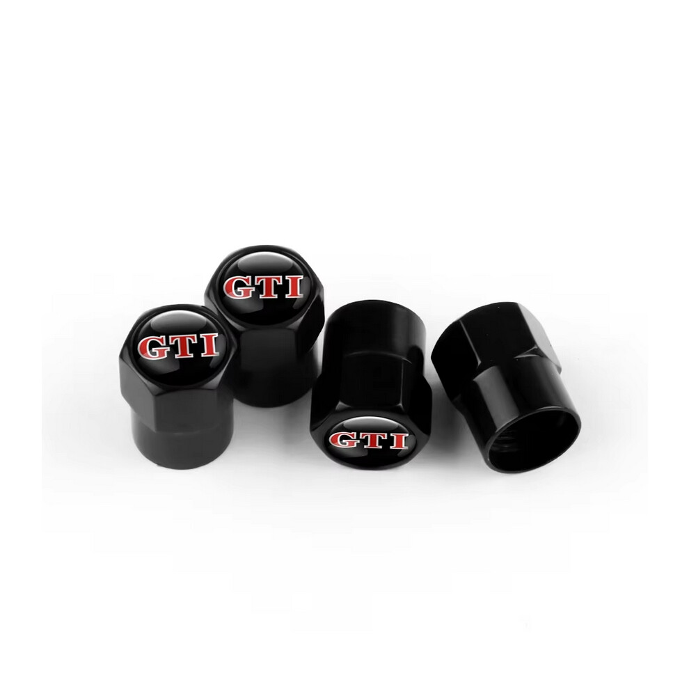 (6j-black-GTI) 4PCS Aluminum Alloy Car Wheel Tire Valve Caps For Volkswagen VW GTI R Line R32 Touareg Passat Polo Jetta MK4 Auto Accessories-image-OPC-PFWFXVF-NEW