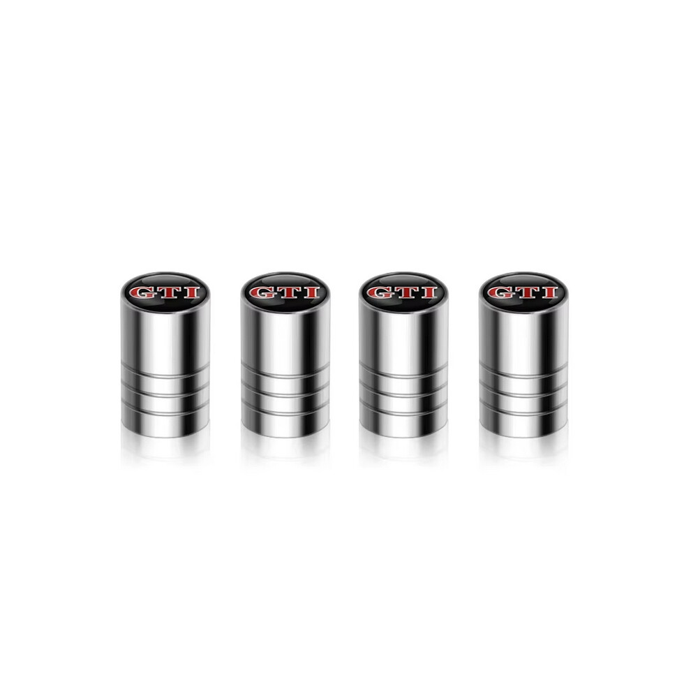 (js-silver-GTI) 4PCS Aluminum Alloy Car Wheel Tire Valve Caps For Volkswagen VW GTI R Line R32 Touareg Passat Polo Jetta MK4 Auto Accessories-image-OPC-PFWFXVK-NEW