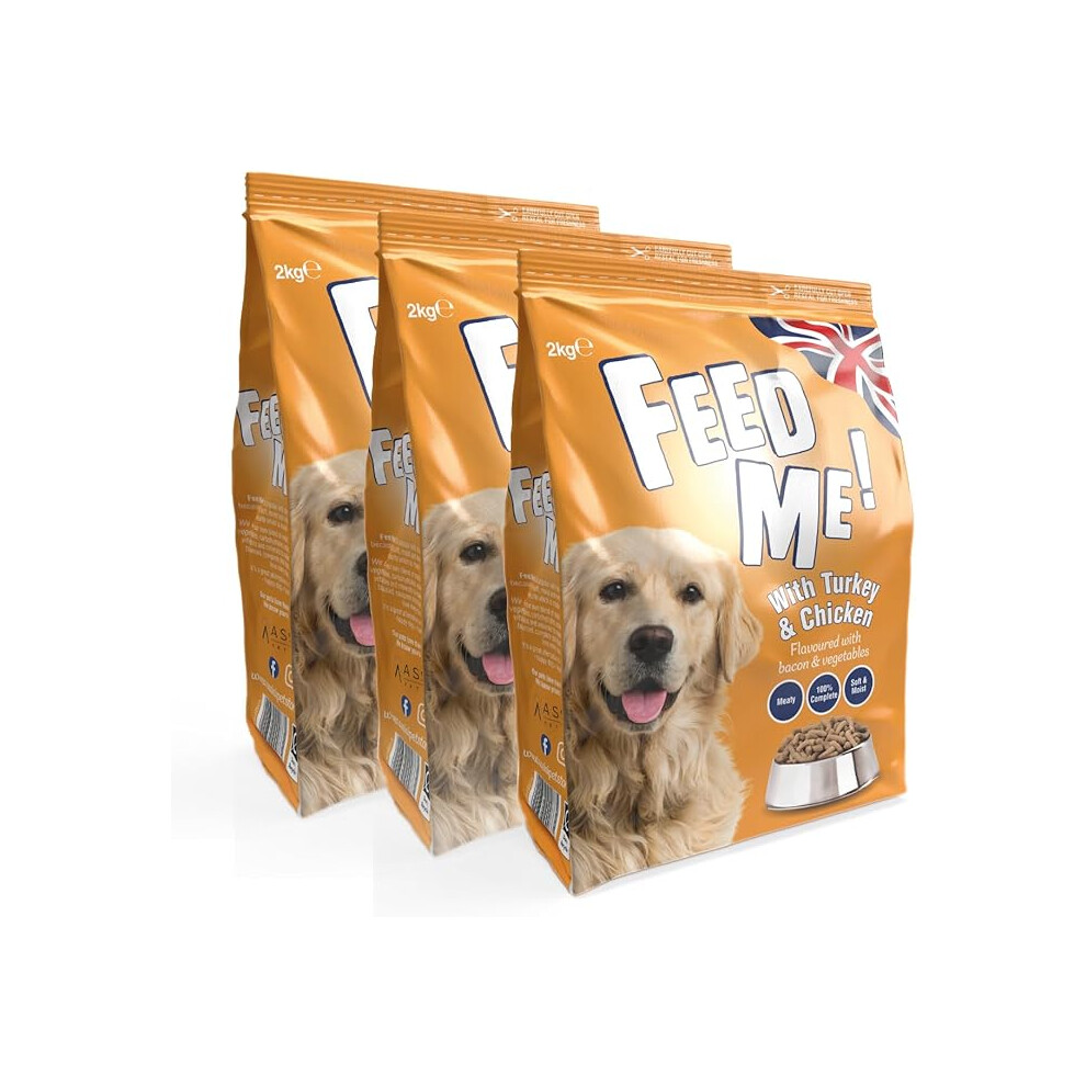 HiLife FEED ME! - Complete Dry Dog Food - Turkey Chicken Bacon Vegetables - Soft Moist & Meaty, 6kg (Packing May Vary)