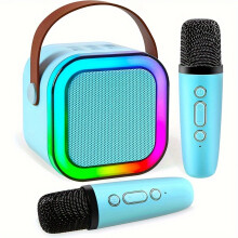 (Blue-C2s) Karaoke Machine with Wireless Microphones, Portable Karaoke for Meetings, Parties