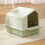 Living And Home Foldable Anti-Splash Enclosed Cat Litter Box 1