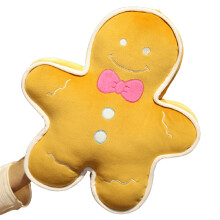 (Yellow) New Plush Gingerbread Man Chair Cushion Stuffed Doll Soft Throw Pillow Decorations for Home Sofa Bed Decoration PR Sale