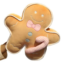 (Light Brown) New Plush Gingerbread Man Chair Cushion Stuffed Doll Soft Throw Pillow Decorations for Home Sofa Bed Decoration PR Sale
