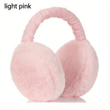 (Light Pink) Unisex Faux Fur Earmuffs - Soft Plush Ear Warmers, Foldable Coldproof Ear Muffs