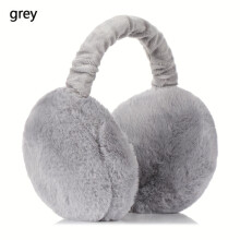 (Gray) Unisex Faux Fur Earmuffs - Soft Plush Ear Warmers, Foldable Coldproof Ear Muffs