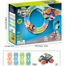 (Luminous rail car-56PCS) 1 Set Colorful Luminous Electric Rail Cars, Hangable Race Track Car Toy Game Set