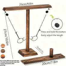 (1pc Wooden Link) Ultimate Wooden Ring Toss Game - Perfect for Indoor/Outdoor Parties, Halloween & More