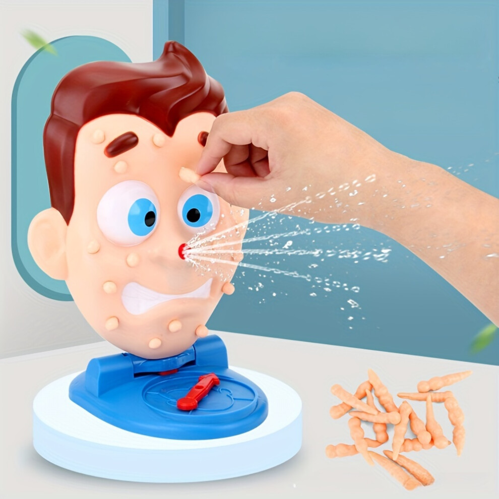 Flemye (Popping Pimples) Squeezing Acne Toys, Parent-Child Interactive Water Spray Pranks, Children's Parody Tabletop Games Blue