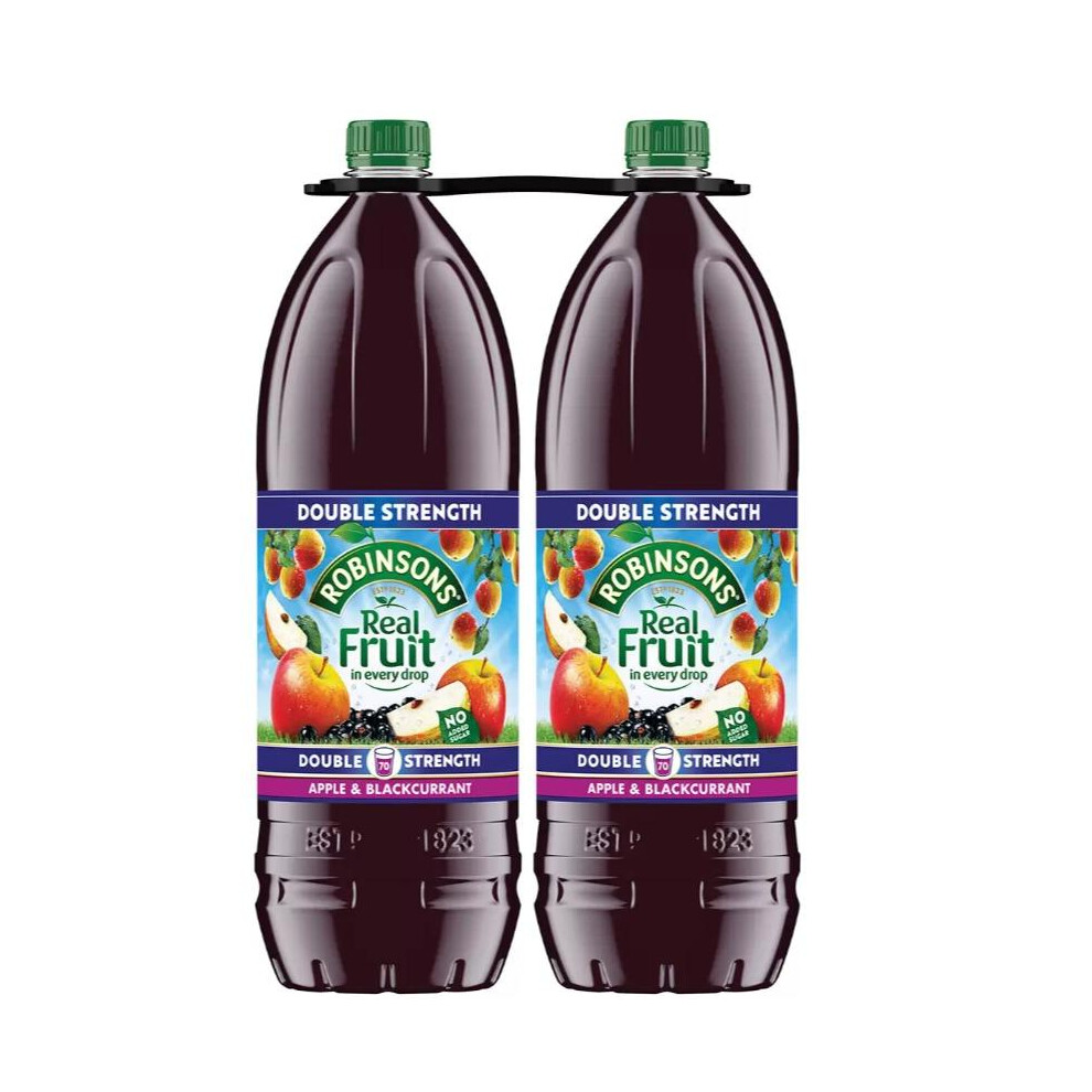 Robinsons Real Fruit Double Strength Apple & Blackcurrant Squash, 2 X 1.75L