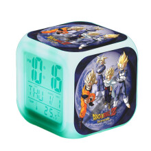 (C) Dragon Ball Led Digital Alarm Clock 7 Colorful Light Bedroom Decor With Time, Temperature, Alarm, Date For Kids Gifts