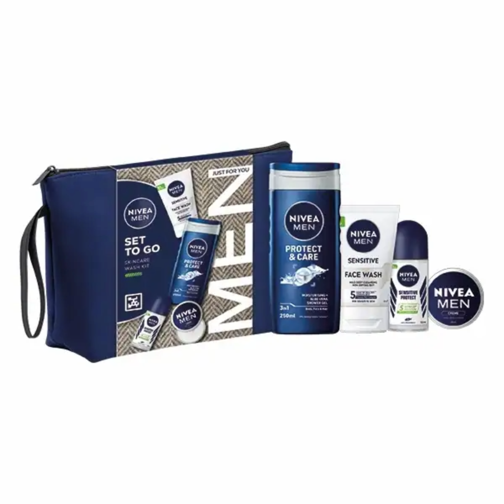 Nivea Men - SET TO GO - Skincare Wash Kit 5 piece Skin Care Gift Set