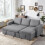 Yaheetech Yaheetech Sofa Bed L-Shaped Couch Sofa Corner Sofa 3 Seater Pull out Sofa Bed with Storage 2
