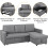 Yaheetech Yaheetech Sofa Bed L-Shaped Couch Sofa Corner Sofa 3 Seater Pull out Sofa Bed with Storage 7