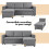 Yaheetech Yaheetech Sofa Bed L-Shaped Couch Sofa Corner Sofa 3 Seater Pull out Sofa Bed with Storage 8