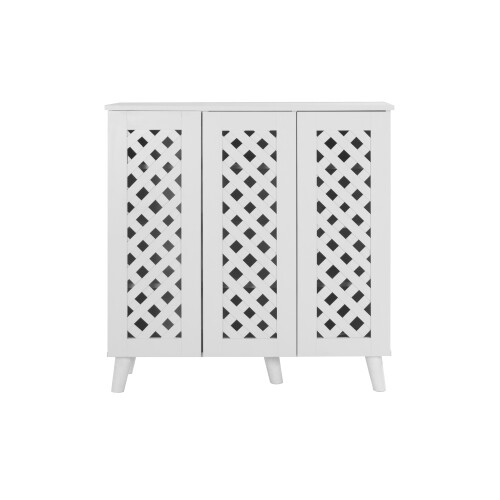 Timber Art Design UK Essentials 3 Door Shoe Cabinet White 1