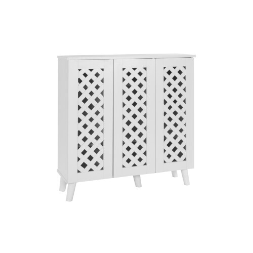 Timber Art Design UK Essentials 3 Door Shoe Cabinet White 2