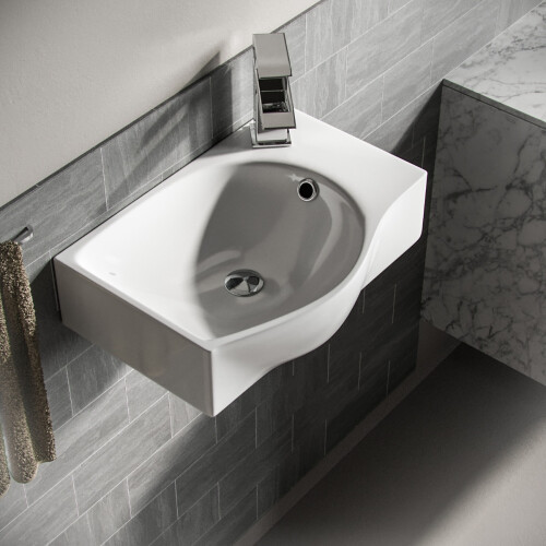 NES Home Nes Home Wall Hung Rectangle Basin Sink Right Hand 2
