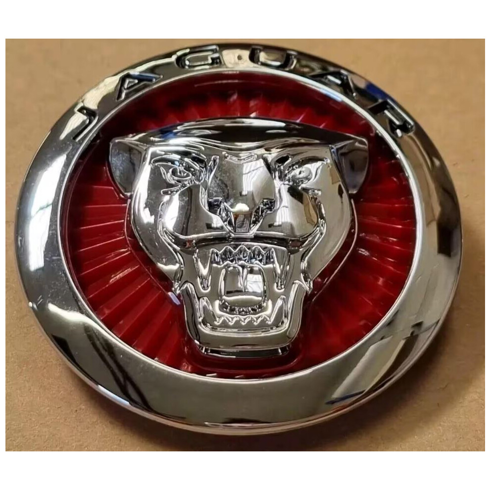 Autocc Chrome 85Mm Jaguar Grill Badge X-Type Xj Xf Xk X351 F-Type F Pace Red