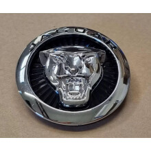 CHROME BLACK 85MM JAGUAR GRILL BADGE X-TYPE XJ XF XK X351F-TYPE F PACE