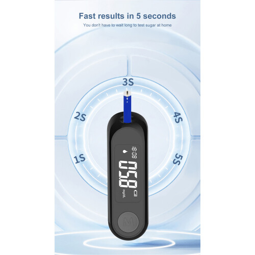 Blood Glucose Meter Diabetes Testing Kit 50 Test Strips 5S Get Results 2