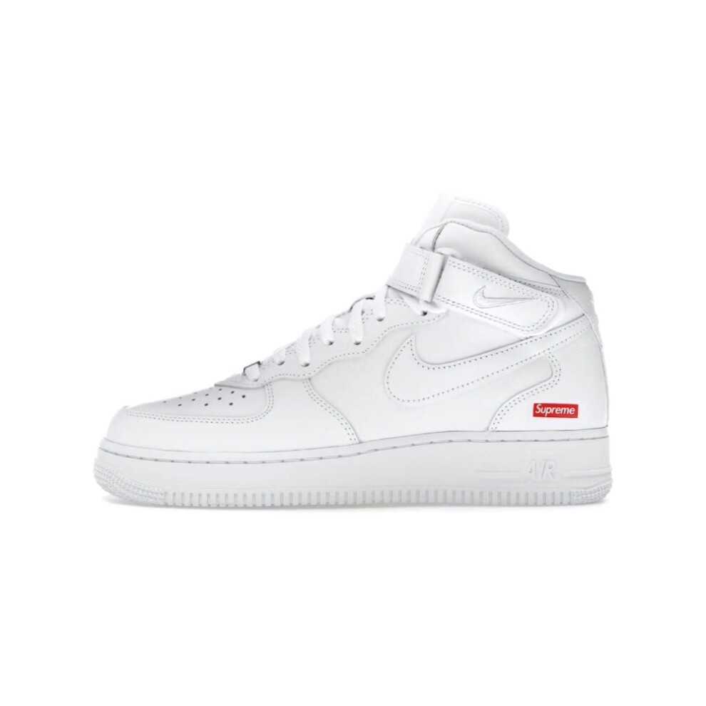 (UK3.5/EUR36/23CM) Nike Air Force 1 Mid Supreme White Men's Women Shoes Trainers