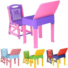 A406 Kids Study Desk Study table and chair set Junior's Toddler study chair and desk for children boys and girls gift set (Pink/Purple)