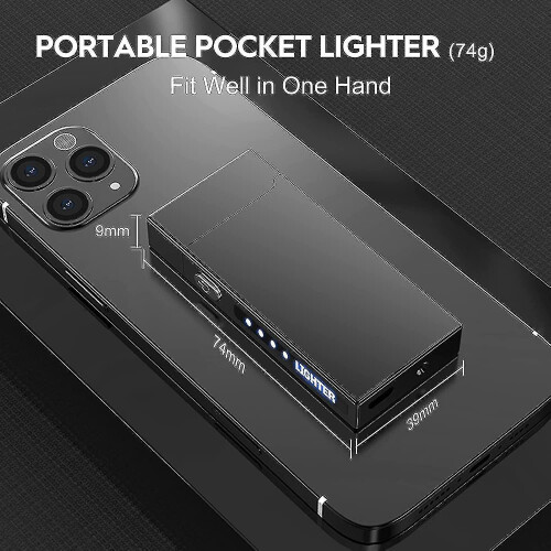 Lighter, Electric With Led Light, Usb Rechargeable Dual Arc Plasma Lighter, Electronic Windproof For 2