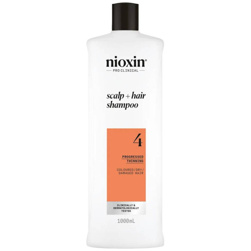 Nioxin System 4 Scalp + Hair Shampoo for Progressed Thinning Coloured Hair 1000ml