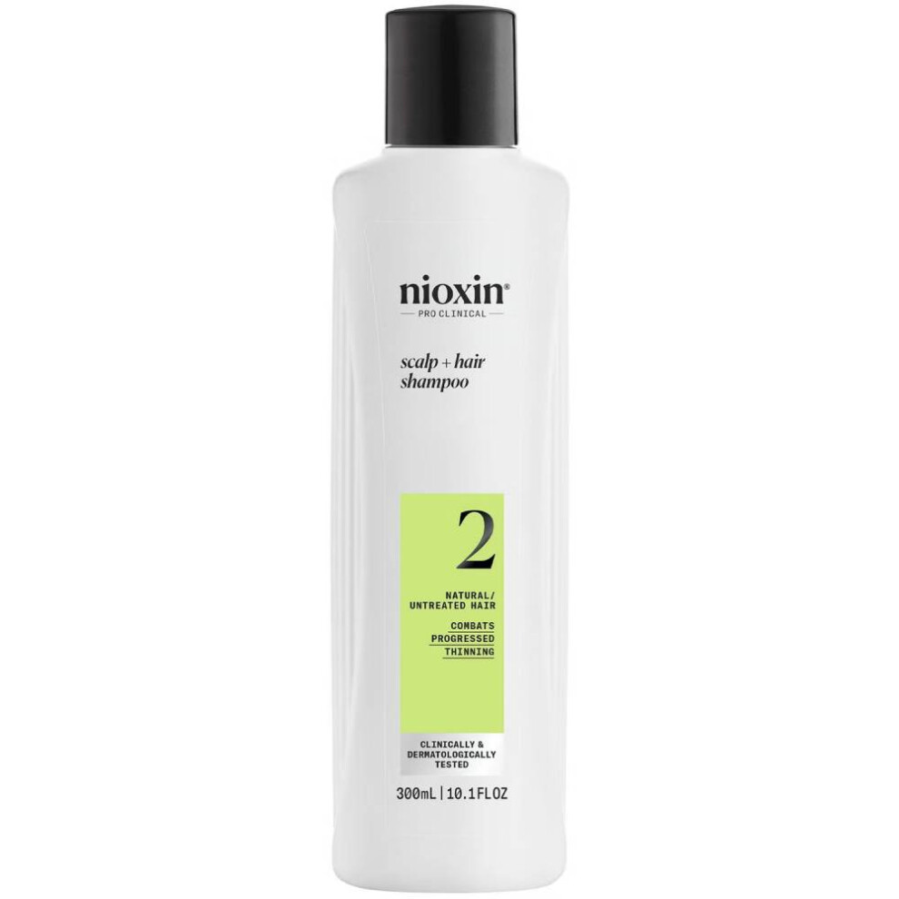 Nioxin System 2 Scalp + Hair Shampoo for Progressed Thinning Natural Hair 300ml