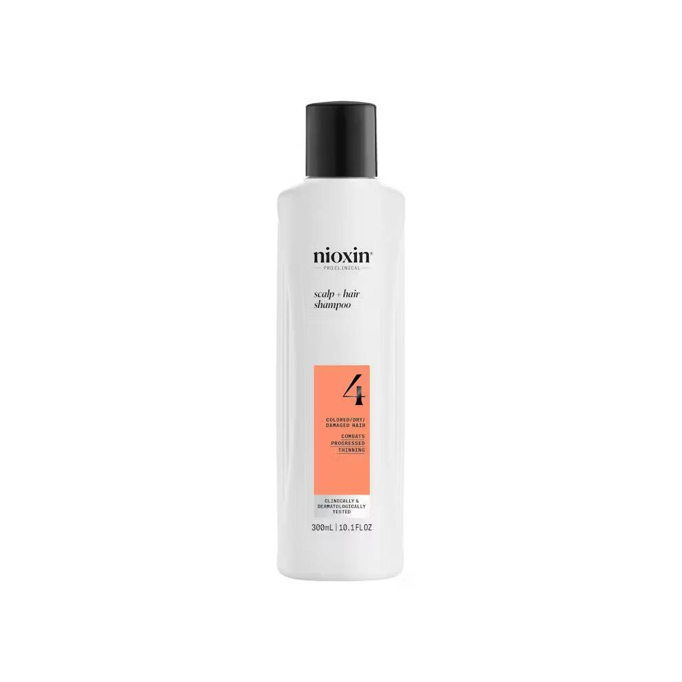 Nioxin System 4 Scalp + Hair Shampoo for Progressed Thinning Coloured Hair 300ml