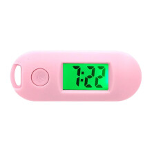 (Pink) Sinknap Pocket Watch Multifunctional Mute Student Hanging Mini Electronic Clock Pendant With Backlight For Outdoor