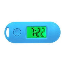 (Blue) Sinknap Pocket Watch Multifunctional Mute Student Hanging Mini Electronic Clock Pendant With Backlight For Outdoor
