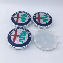 (green) 4pcs 60MM 10pin Car Emblem Wheel Center Covers Hub Cap Stickers Auto Refit ForAlfa Romeo Giulia Giulietta MITO Stelvio GT