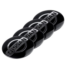 (56mm nissan black) 4PCS 56mm Car Wheel Center Hub Caps Tire Rim Covers Replacement Decoration For Nissan Nismo GTR Juke Versa Almera Xterra Qashqai