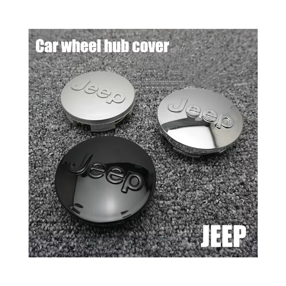 (6.3-Gloss ) 4Pcs 55/63Mm Car Emblem Wheel Center Cover Hub Accessories For Jeep Grand Cherokee Wrangler Jk Gladiator Compass Renegade Patrio Black 6908939516088