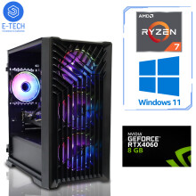 Gaming PC AMD Ryzen 7 5700X3D 32GB DDR4 8GB RTX 4060 1TB M.2 Wins 11