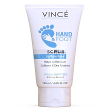 VINCE Hand & Foot Scrub |Exfoliates Dead Skin & Removes Rough Patches |Deeply Cleanses, Moisturizes Dry Skin, Restores Softness & Radiance | 120ml