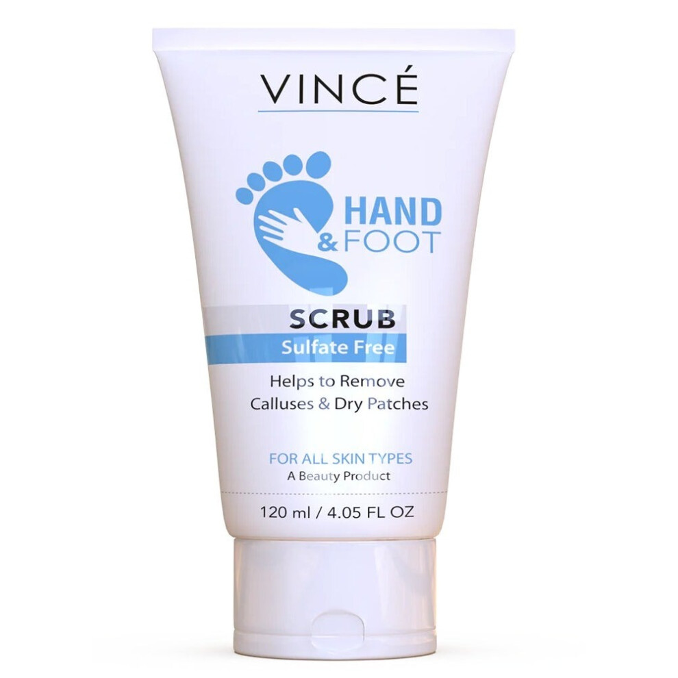 VINCE Hand & Foot Scrub |Exfoliates Dead Skin & Removes Rough Patches |Deeply Cleanses, Moisturizes Dry Skin, Restores Softness & Radiance | 120ml