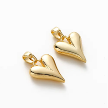 Gold plated small peach heart charms for jewellery + Free Gift