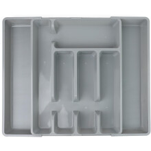 (Grey) DIVCHI Cutlery Drawer Organiser Expandable Tray