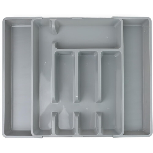 (Grey) DIVCHI Cutlery Drawer Organiser Expandable Tray