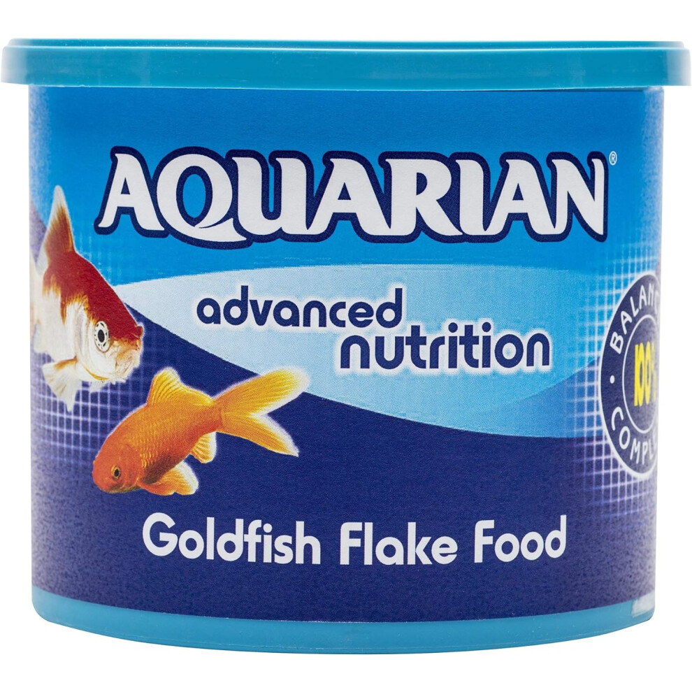 AQUARIAN Complete Nutrition, Aquarium Goldfish Food, Flakes Also Suitable for Small Pond Fish, 200 g Container