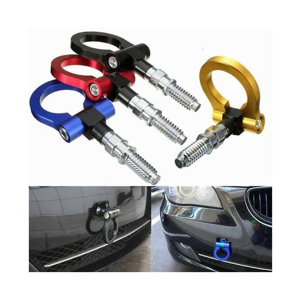 (M16x3.14-) Universal Towing Hook In Aluminum Alloy, Front/Rear Car Trailer Kit, M18 X 2.5/M16x3.14 Blue 8994439307217