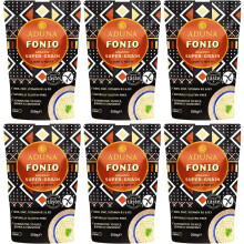 Aduna Certified Organic Fonio Super-Grain | Premium Gluten-Free African Ancient Super-Grain | All Natural Superfood Grain 1.5kg (6 x 250g)