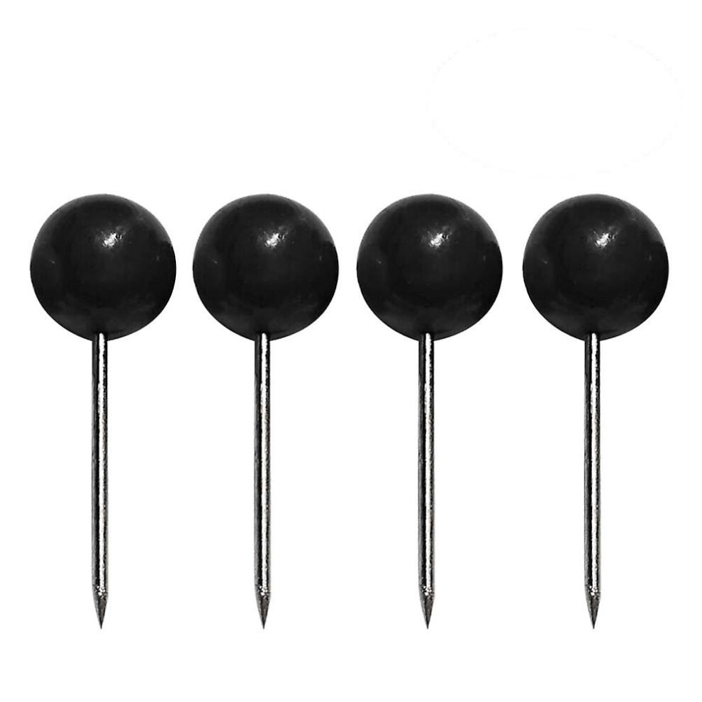 300 Pcs Black Map Tacks Push Plastic Round Pearl Head With Steel Point For Corkboard Bulletin Board And Fabric 8994439312686
