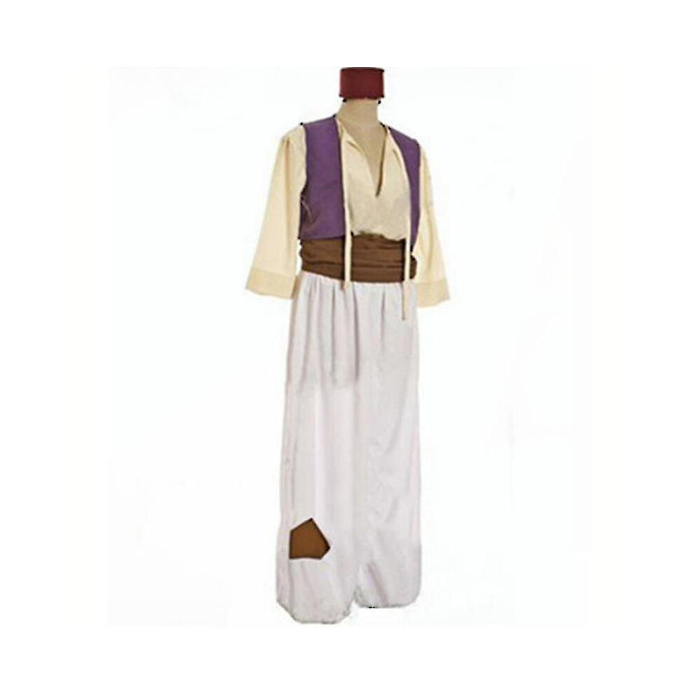 (L) Men Arabian Prince Aladdin Genie Fancy Dress   Party Costume Xmas Gift R