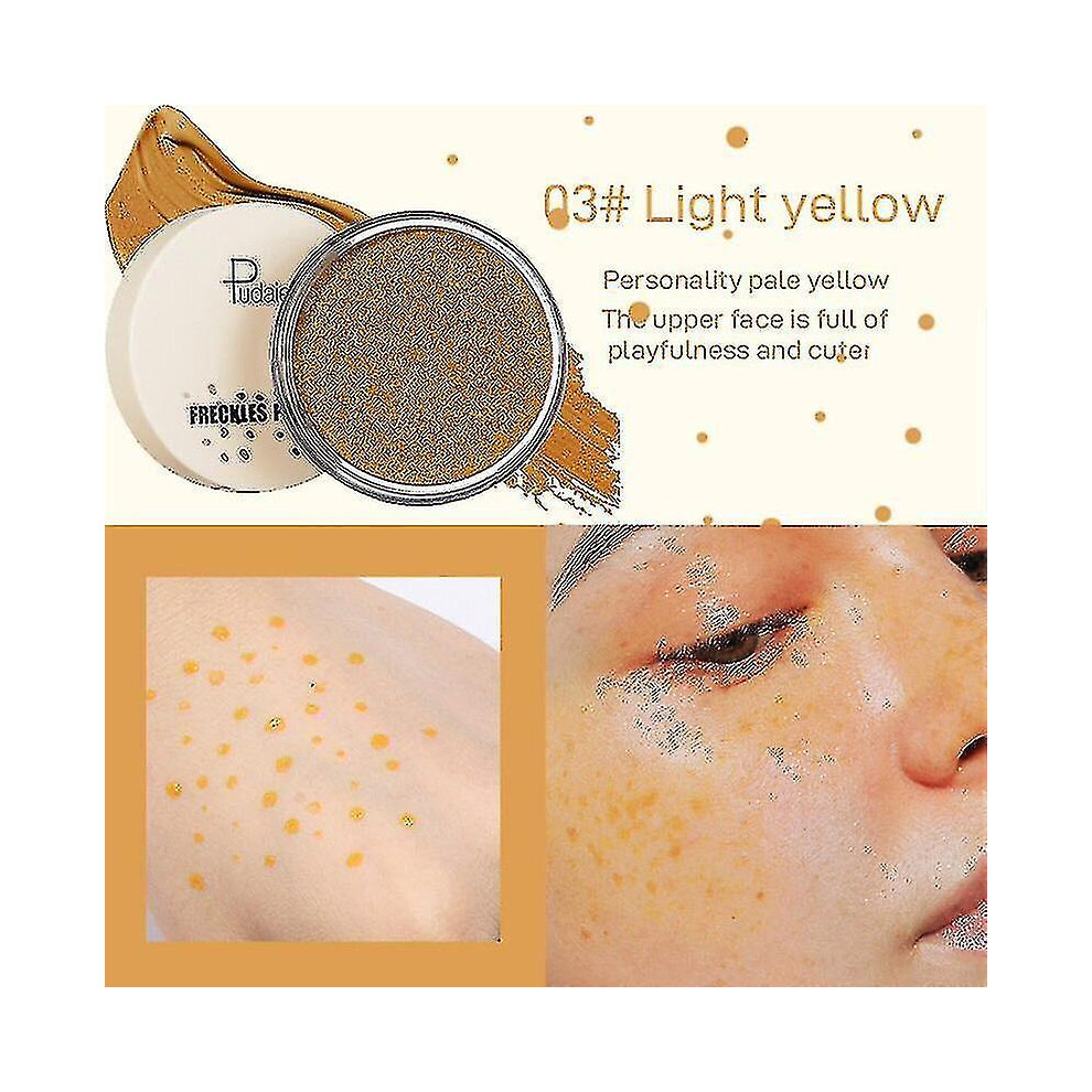 Light/Yellow (3 Yellow) Water-Resistant Faux Freckle Kit Lifelike Fake Freckle Stamper